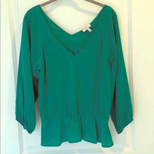 Joie emerald green blouse size small